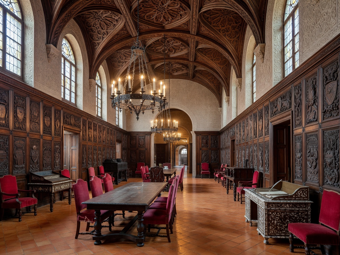 Interior de palacio con detalles de restauración